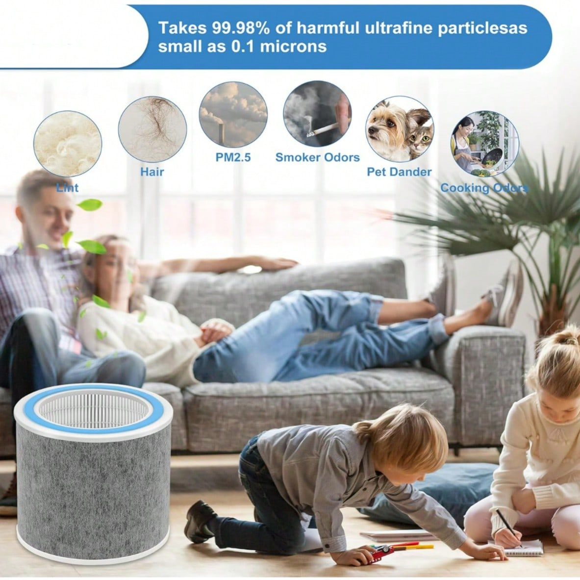 1pack HP100 HP102 HP152 True HEPA Replacement Filter Compatible with Shark Air Purifier HP100,HP102,HP130,HP132 and HC450, HC451, HC452, HC455,Compare Part #HE1FKPET, HE1FKBAS Filter - cleaningmarkets