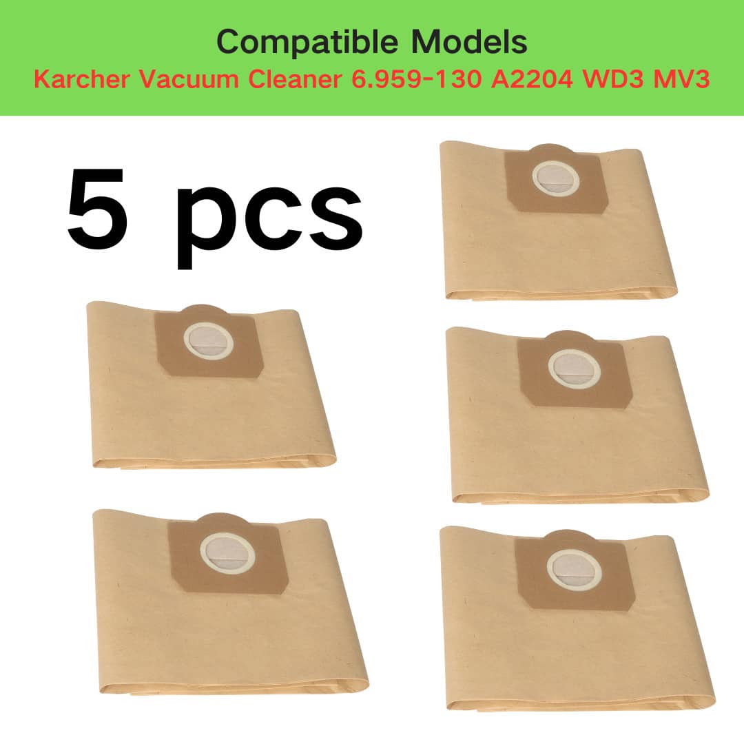 2/5/10 Filter Paper Bags/Non-woven Bags for Karcher Vacuum Cleaners WD3/6.959-1302204/A2656/MV1/WD3200S/E4001/WD3300 - cleaningmarkets