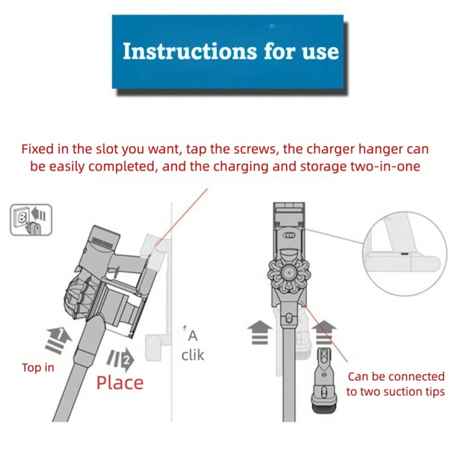 Wall-mounted charging base and storage stand for V7/V8 - View 7