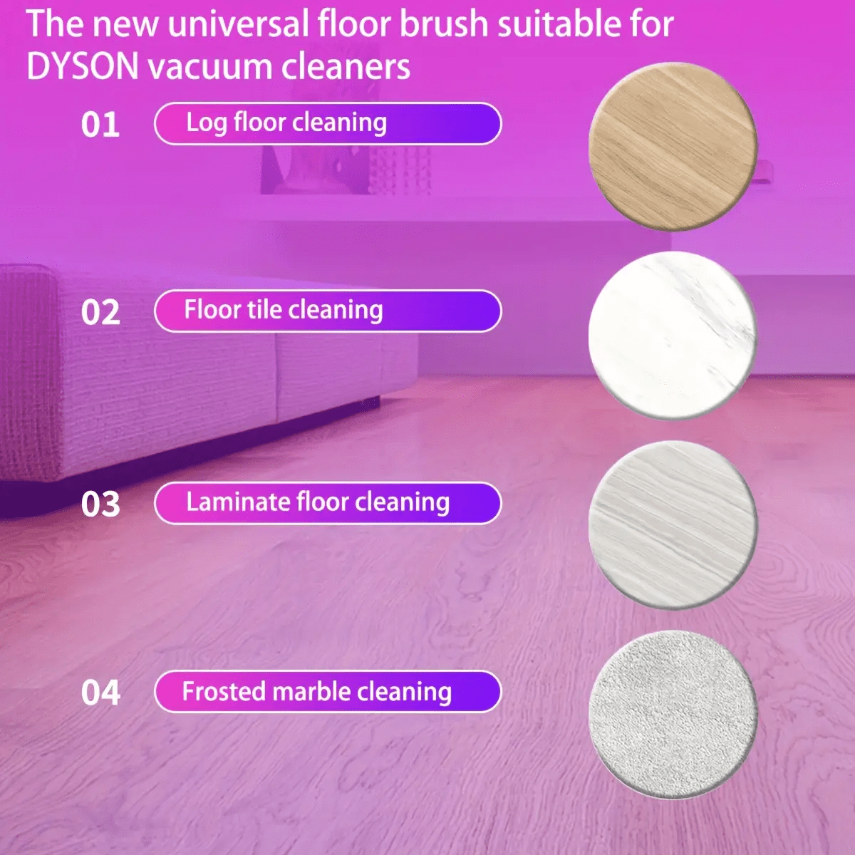 Electric Straight Brush Head with Bristle Roller for Hardwood Floors, Suitable for V7/V8/V10/V11/V15 Vacuum Cleaner Accessories - cleaningmarkets