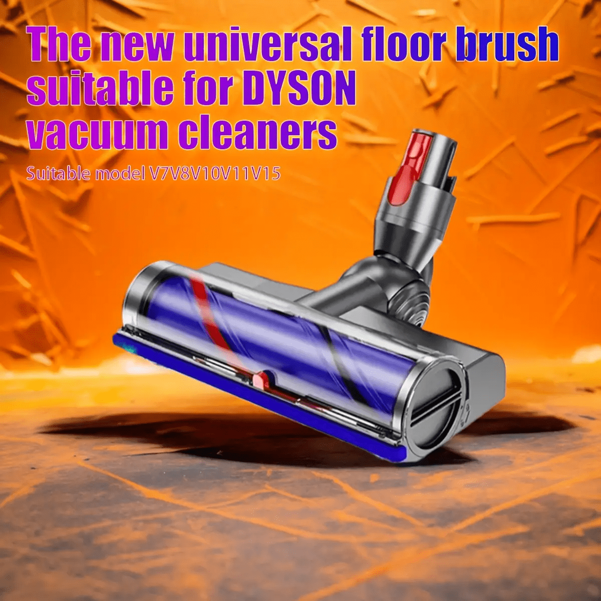Electric Straight Brush Head with Bristle Roller for Hardwood Floors, Suitable for V7/V8/V10/V11/V15 Vacuum Cleaner Accessories - cleaningmarkets