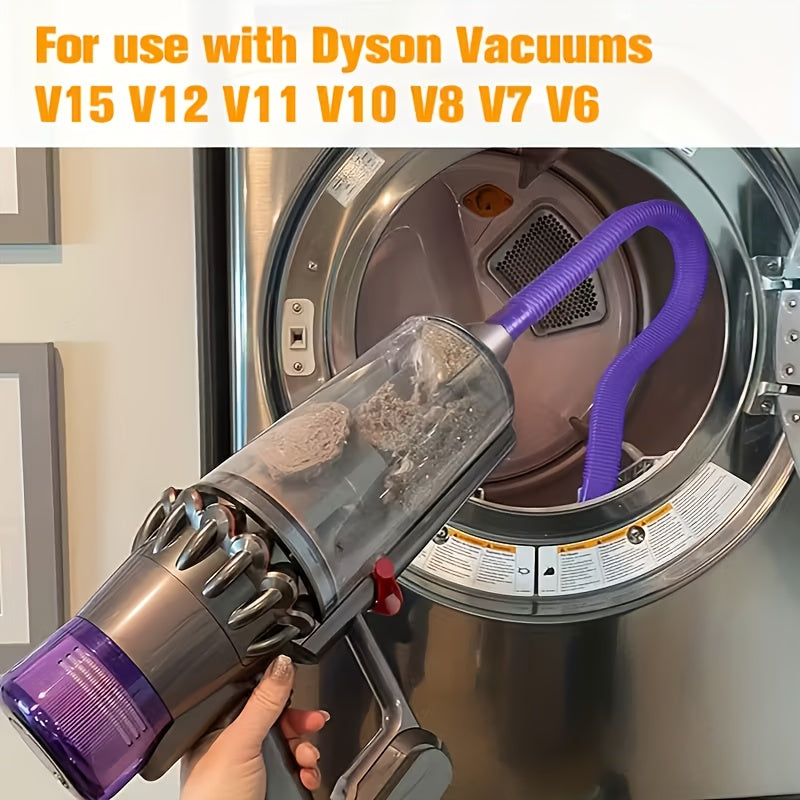 1 Dryer Vent Cleaner & Lint Remover Vacuum Attachment - Compatible with V15/V12/V11/V10/V8/V7 Vacuum Cleaners, Dryer Vent Lint Removal System, Commercial Lint Vacuum Hose Attachment - cleaningmarkets