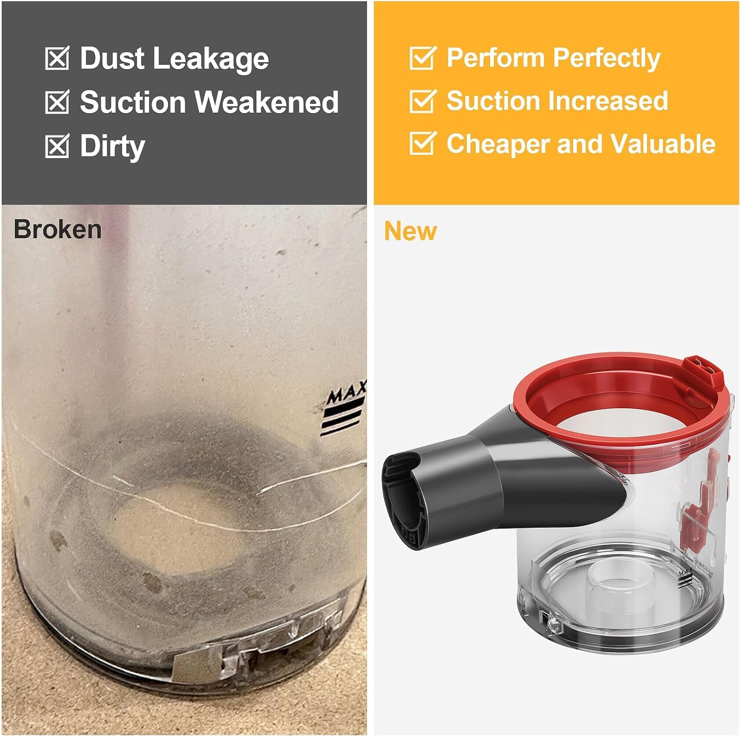 V8 Replacement Dust Bin for Dyson V7 V8 SV10 SV11 Parts - View 4