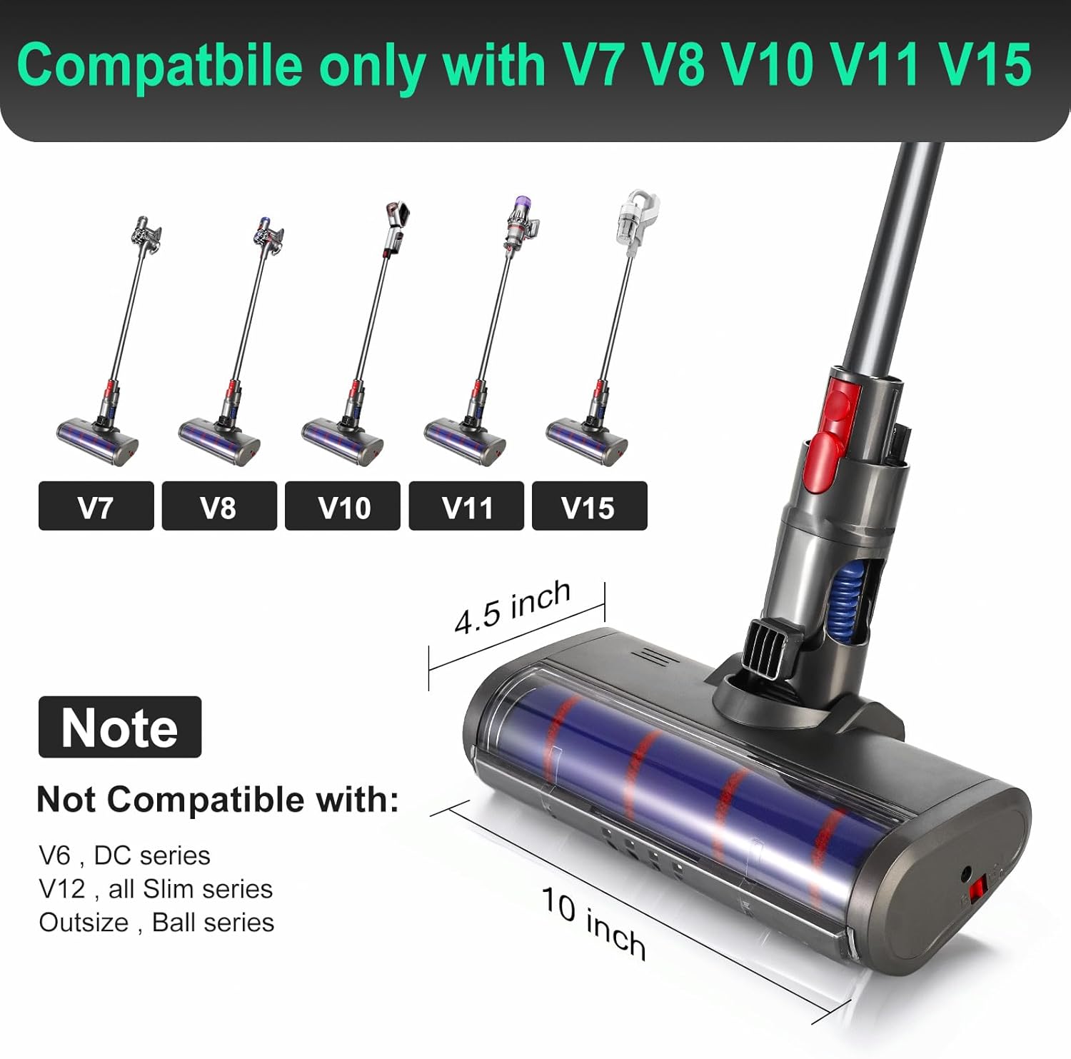 Dyson V7-V15 Direct Drive Brush Head - Quick-Release - View 5