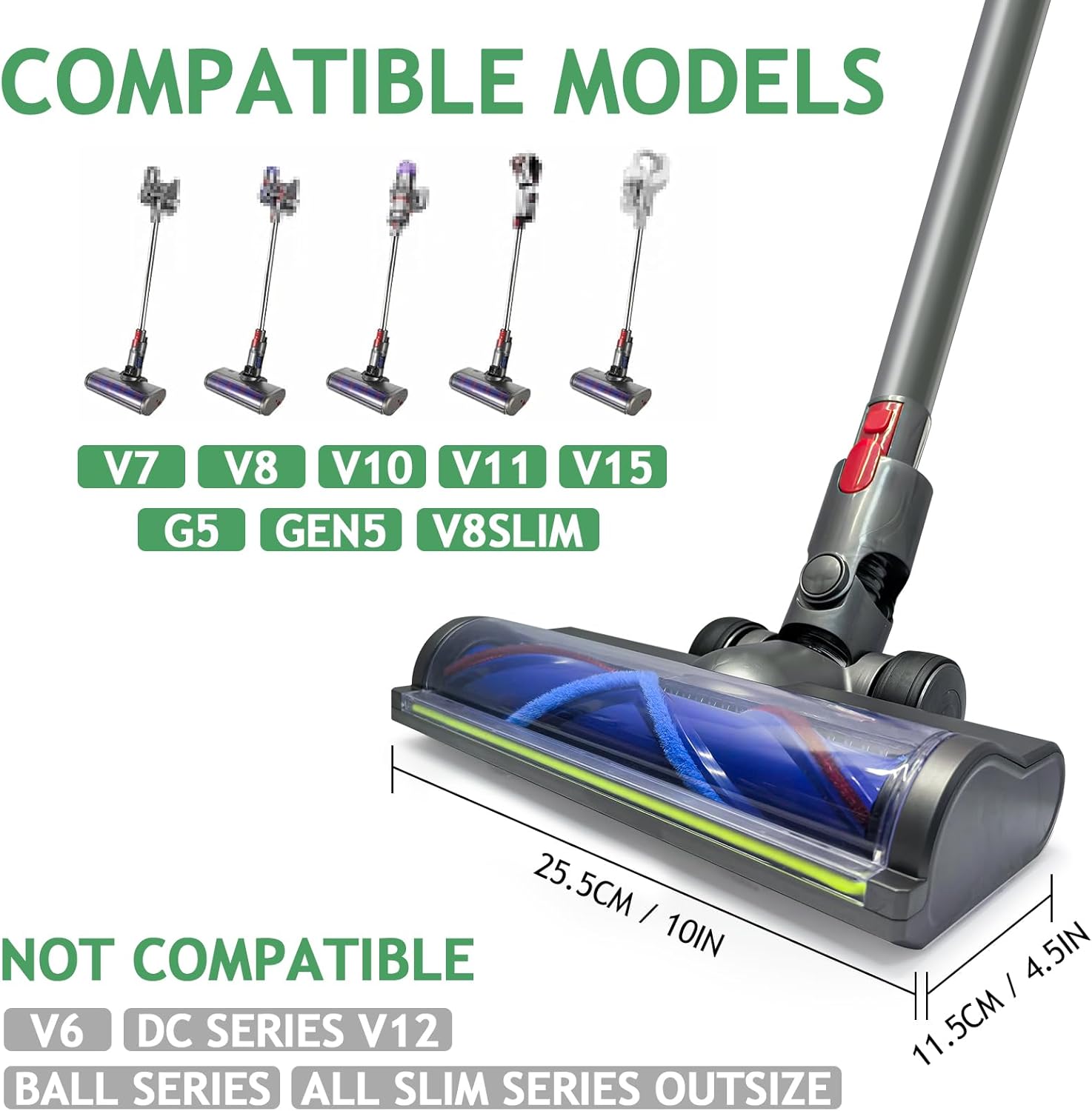 Dyson Hardwood Floor Vacuum Head - LED Green Light - View 2
