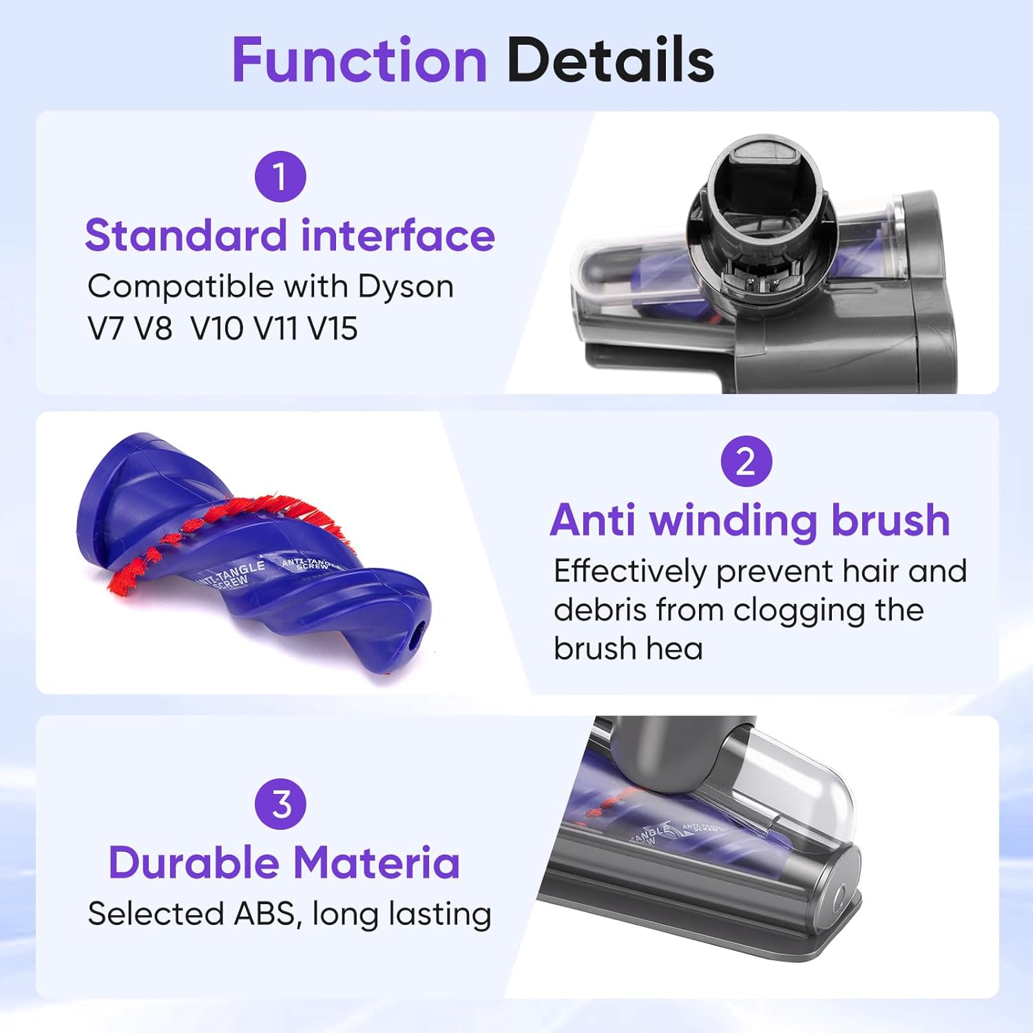 Dyson V7-V15 Mini Motorized Brush Head - Anti-Tangle Pet - View 4