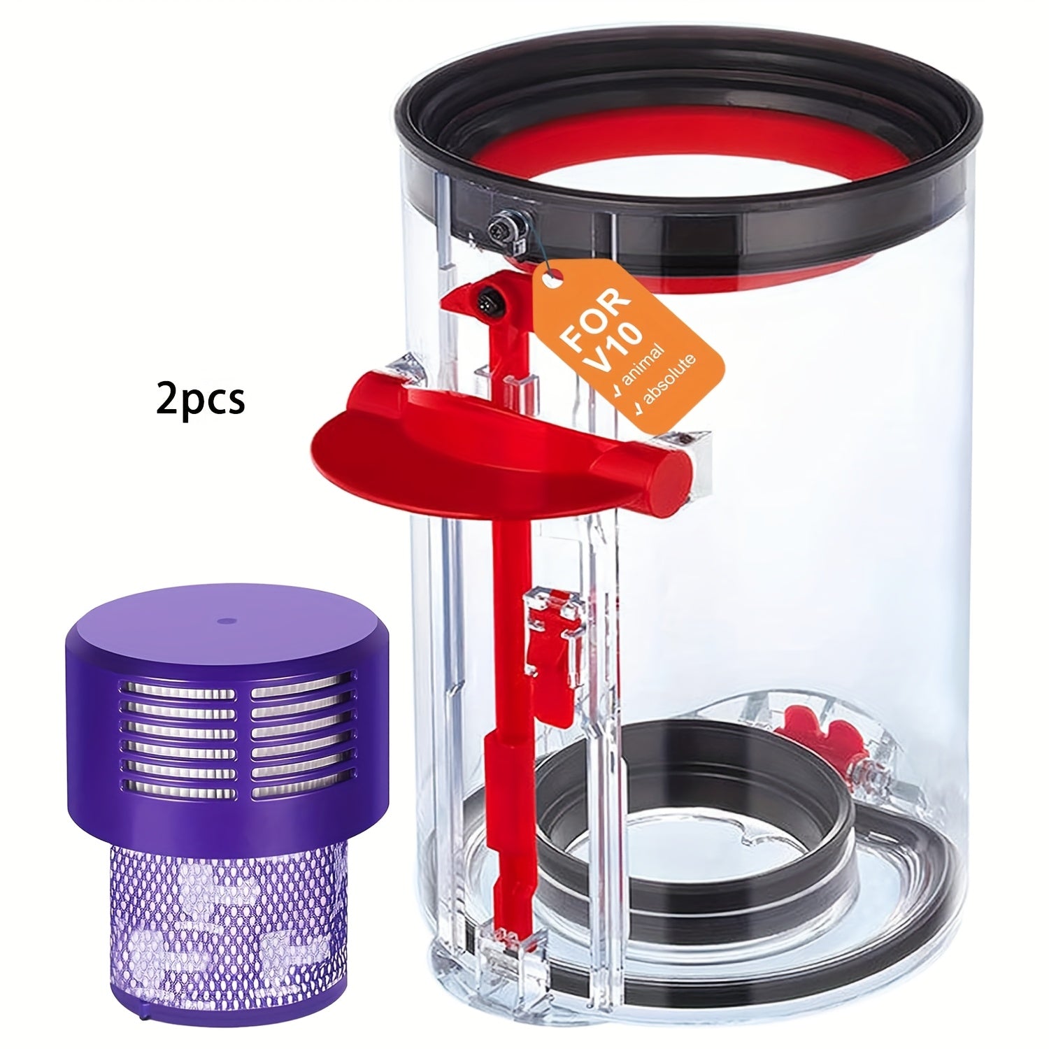 2PCS Upgraded HEPA Filter Accessories for Cyclone V10 Animal, V10 Total Clean, V10 Absolute, V10 Animal, SV12 Vacuum Cleaner Dust Bin - cleaningmarkets